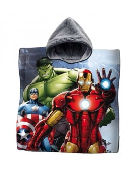 Accappatoio Poncho Mare Asciugamano Poncio Bambini Avengers Iron Man H