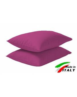 Coppia Federe Guanciale Federe Maxi Puro Cotone Made In Italy Ciclamin