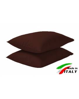 Coppia Federe Guanciale Federe Maxi Puro Cotone Made In Italy Moro