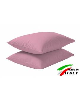 Coppia Federe Guanciale Federe Maxi Puro Cotone Made In Italy Rosa