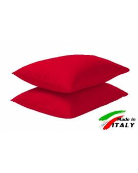 Coppia Federe Guanciale Federe Maxi Puro Cotone Made In Italy Rosso