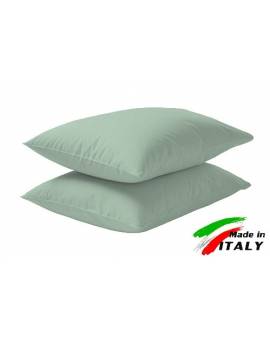Coppia Federe Guanciale Federe Maxi Puro Cotone Made In Italy Verde