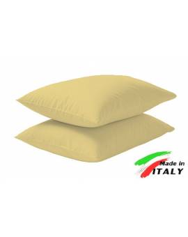 Coppia Federe Guanciale Federe Standard Made In Italy Puro Cotone Gial