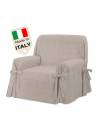 Copridivano lacci Made in Italy copritutto sagomato con laccetti per divano