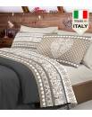 Completo lenzuolo letto shabby con cuore in stile tirolese tirolo made in Italy