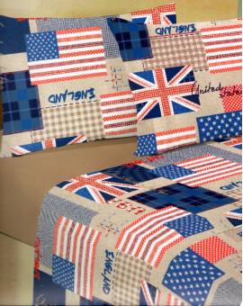 Completo lenzuola bandiere Usa Uk Inghilterra America una piazza SottoCosto