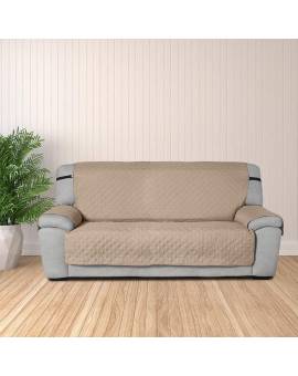 Copridivano copertura divano tinta unita ANTI MACCHIA 2 posti no elastico beige