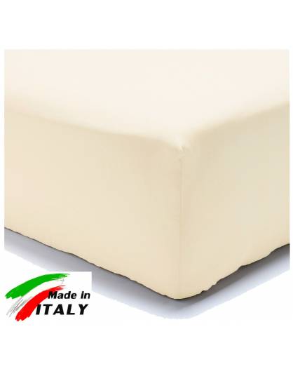 Lenzuolo Angolo con Elastici Baby per Lettino Made in Italy Percalle PANNA