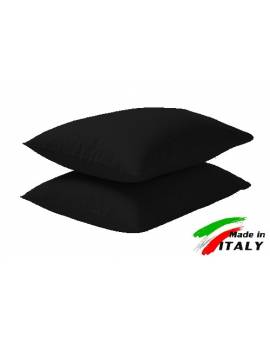 Coppia Federe Guanciale Federe Standard Made in Italy Puro Cotone NERO