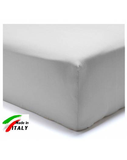Lenzuolo Angolo con Elastici Matrimoniale Maxi Prodotto In Italia Percalle di Cotone GRIGIO