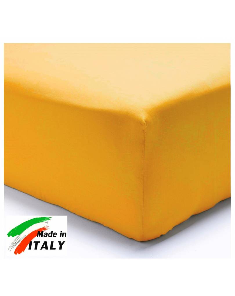 Lenzuola Angolo Made in Italy 100% cotone Tinta Unita OCRA
