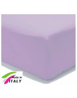 Lenzuolo Angolo con Elastici Una Piazza e Mezza Made in Italy Percalle di Cotone LILLA